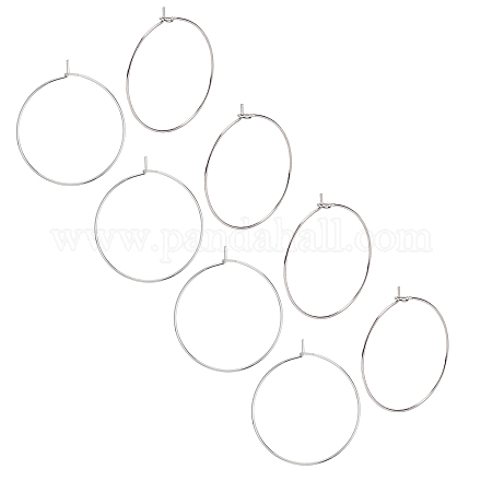 Unicraftale alrededor de 50pcs anillos de encantos de copa de vino de 25 mm fornituras de aretes de aro de acero inoxidable pendientes de 0.7 mm abalorios para mujeres esposas de baloncesto fabricación de aretes de aro STAS-UN0012-40P-1