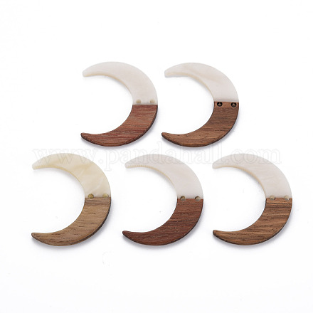 Botones de madera de nogal y resina de 2 agujero RESI-S389-080-B03-1