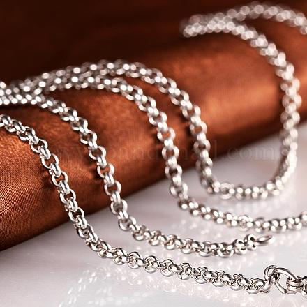 316L Surgical Stainless Steel Rolo Chain Necklaces for Men NJEW-BB07991-22-1