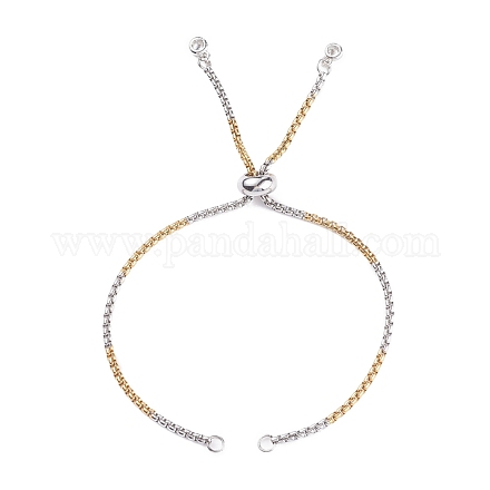304 fabrication de bracelets coulissants à chaînes de boîte en acier inoxydable AJEW-JB01118-02-1
