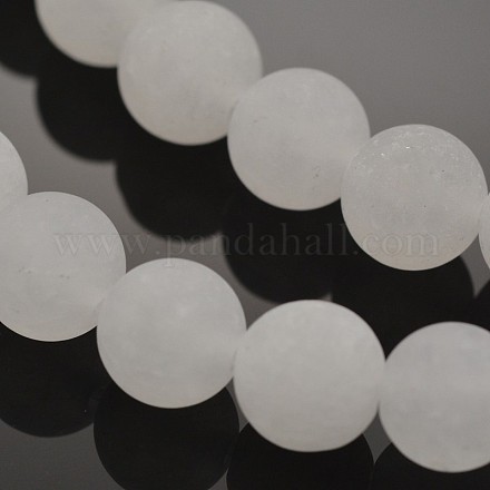 Jade blanco natural de reronda hebras de abalorios G-G735-08F-6mm-1