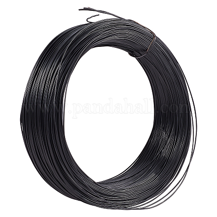 PandaHall 200yards/roll Garden Twist Ties 1mm Training Wire Black Metallic Twist Cable Cord Wire Ties Reusable Fastening for Party Candy Bags Garbage Bags MW-PH0001-01B-1