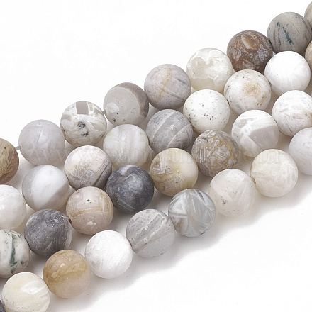 Chapelets de perles en agate de feuille de bambou naturelle G-T106-030-1