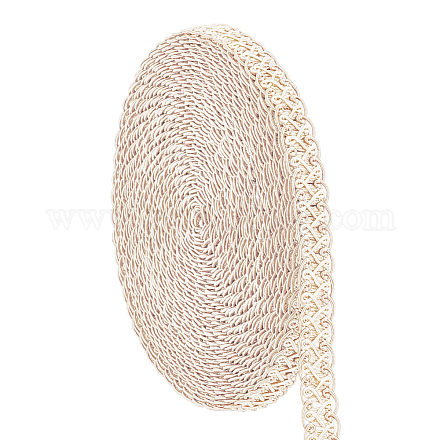 ポリエステル編組レーストリム  ムカデレースリボンの縫製  洋服小物・カーテン小物用  トウモロコシの穂の黄色  5/8インチ（15mm）  約13.12ヤード（12m）/ロール OCOR-WH0078-09D-1