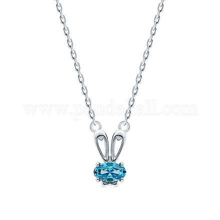 Cubic Zirconia Rabbit Pendant Necklaces SA3308-1-1
