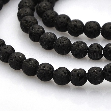 Natural Lava Rock Round Beads Strands G-N0120-18-4mm-1