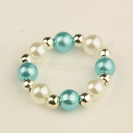 Acryliques perle d'imitation anneaux élastiques de mode RJEW-JR00037-06-1