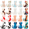 20Pcs 10 Colors Opaque Cellulose Acetate(Resin) Pendants, Cat Charm, Mixed Color, 25x17x2.5mm, 2pcs/color