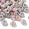 Transparent Resin Rondelle European Beads, with Triangle Paillette & Platinum Tone Brass Cores, Large Hole Beads, Colorful, 14x8.5mm, Hole: 5mm