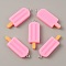Opaque Resin Pendants, with Platinum Tone Iron Loops, Ice Cream Charms, Hot Pink, 41.5x14.5x6mm, Hole: 2mm