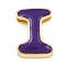 Brass Enamel Beads, Cadmium Free & Lead Free, Rack Plating, Long-Lasting Plated, Real 18K Gold Plated, Letter I, 14x10.5x6mm, Hole: 3x11mm