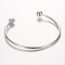 Brass Torque Bangle Cuff Bangle Making, Platinum, 56x64mm