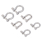 6Pcs 3 Style 304 Stainless Steel D-Ring Anchor Shackle Clasps, Stainless Steel Color, 2pcs/style