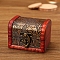 Retro Engraved Wood Jewelry Storage Treasure Boxs with Clasps, for Necklaces Rings Earrings, Rectangle, Cerise, 8x6.5x6cm