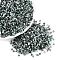 Picasso Glass Seed Beads, Rondelle, Round Hole, Dark Green, 2.5x1.5mm, Hole: 1.2~1.4mm, about 30000pcs/pound