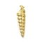 Rack Plating Brass Pendants, Oncomelania, with Jump Ring Charms, Lead Free & Cadmium Free, Long-Lasting Plated, Real 18K Gold Plated, 28.5x8x8.5mm, Hole: 3.3mm