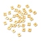 925 Sterling Silver Beads, Square, Real 18K Gold Plated, 3x3x1mm, Hole: 1mm, about 125Pcs/10g