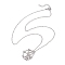 Crystal Stone Cage Pendant Necklaces, 304 Stainless Steel Cable Chain Necklaces, Stainless Steel Color, 19.57 inch(49.7cm)