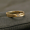 304 Stainless Steel Finger Fings, with Rhinestone, Golden, US Size 9(18.9mm)
