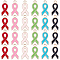 DIY Awareness Ribbon Themed Pendant Making Kits, Including Enamel Alloy Pendants, Alloy Lobster Claw Clasps, Iron Jump Rings, Golden & Light Gold, Pendants: 19.5x9.5x2mm, hole: 2mm, 36pcs/box