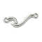 Rack Plating Brass Wave Shaped Links Connector Charms, Long-Lasting Plated, Lead Free & Cadmium Free, Platinum, 16x5.5x1.5mm, Hole: 1mm