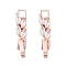 Brass Fold Over Clasps, with Cubic Zirconia, Necklace & Bracelet Fold Over Clasp Extender, Rose Gold, 31mm