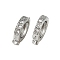 Brass Cubic Zirconia Fold Over Clasps, Ring, Platinum, 18x15x3.5mm, Hole: 1.5mm