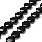 Natural Obsidian Beads Strands, Flat Round, 15x6mm, Hole: 1mm, about 26pcs/strand, 14.65''(37.2cm)