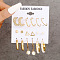 Alloy & Plastic Pearl Earring Sets, Golden, 6~70mm, 6pairs/set