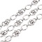 Iron Oval Link Chains, Unwelded, with Spool, Platinum, 13.5x10x1.5mm, Link: 6x2mm, Ring: 7.5x1mm, Ball: 4mm, about 32.81 Feet(10m)/Roll