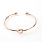 Iron Cuff Bangles, Torque Bangles, Knot, Rose Gold, Inner Diameter: 2-1/2 inch(6.5cm)