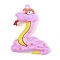 PVC Pendants, Snake, Plum, 57x44x17mm, Hole: 3mm