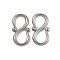 Non-Tarnish 304 Stainless Steel S-Hook Clasps, Stainless Steel Color, 13x6.5x1mm