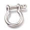 Non-Tarnish 304 Stainless Steel D-Ring Anchor Shackle Clasps, Stainless Steel Color, 35x30.5x10mm, Hole: 2.4mm