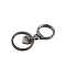 Alloy Keychain Clasps, with Heart Charms, Gunmetal, 26mm