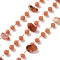 304 Stainless Steel Link Chains, Soldered, with Crystal and Natural Carnelian, with Spool, Ion Plating(IP), Real 18K Gold Plated, 4x7.5x3.5mm, about 32.81 Feet(10m)/Roll