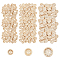 180Pcs 3 Styles Wooden Buttons, 2-Hole, Flat Round with Word Handmade, Blanched Almond, 15~25x3~4mm, Hole: 2~2.5mm, 60pcs/style