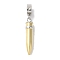 Ion Plating(IP) 304 Stainless Steel European Dangle Charms, Bullet Shaped Large Hole Pendants, Golden, 39.5mm, Hole: 5mm, Pendant: 29x6x6mm