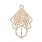 Brass Etched Metal Embellishments Pendants, Long-Lasting Plated, Tree, Light Gold, 20x12.5x0.3mm, Hole: 1.2mm