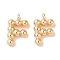 Brass Pendants, Letter Charms, Real 18K Gold Plated, 13x7x2mm, Hole: 1mm