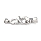 Brass Fold Over Clasps, Musical Note, Platinum, 32.5mm