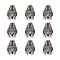 Brass Bead Caps, 5-Petal, Flower, Antique Silver, 20x15mm, Hole: 1.5mm