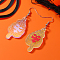 Halloween Acrylic Dangle Earrings, Platinum, Heart, 60x32mm