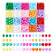 Pandahall 1000Pcs 20 Colors Opaque Acrylic Beads, Round & Heart, Mixed Color, 6~7x6~7x4~5mm, Hole: 1.6~1.8mm