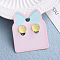 Alloy Plastic Clip-on Earrings for Kid, Platinum, Round, 15x10mm