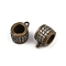 Brass Micro Pave Cubic Zirconia Tube Bails, Loop Bails, Column, Cadmium Free & Nickel Free & Lead Free, Antique Bronze, 12x7x9mm, Hole: 1mm, Inner Diameter: 5mm