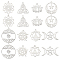 SUNNYCLUE 1 Box 16Pcs 8 Style Tarot Style Lotus Flower Charms Stainless Steel Triple Goddess Moon Pendant Charm Sun Star Chakra Charms for Jewelry Making Charms Earrings Necklace DIY Craft Supplies