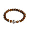 Natural Wood Lace Stone Round Beaded Stretch Bracelet with Turtle