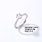Flat Round Platinum Brass Adjustable Ring with Cubic Zirconia, Inner Diameter: 18mm