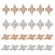 CHGCRAFT 48Pcs 2 Colors Cross Charms with Crystal Rhinestone Religion Cross Connector Pendants for DIY Necklace Bracelet Earring Making FIND-CA0005-43-1